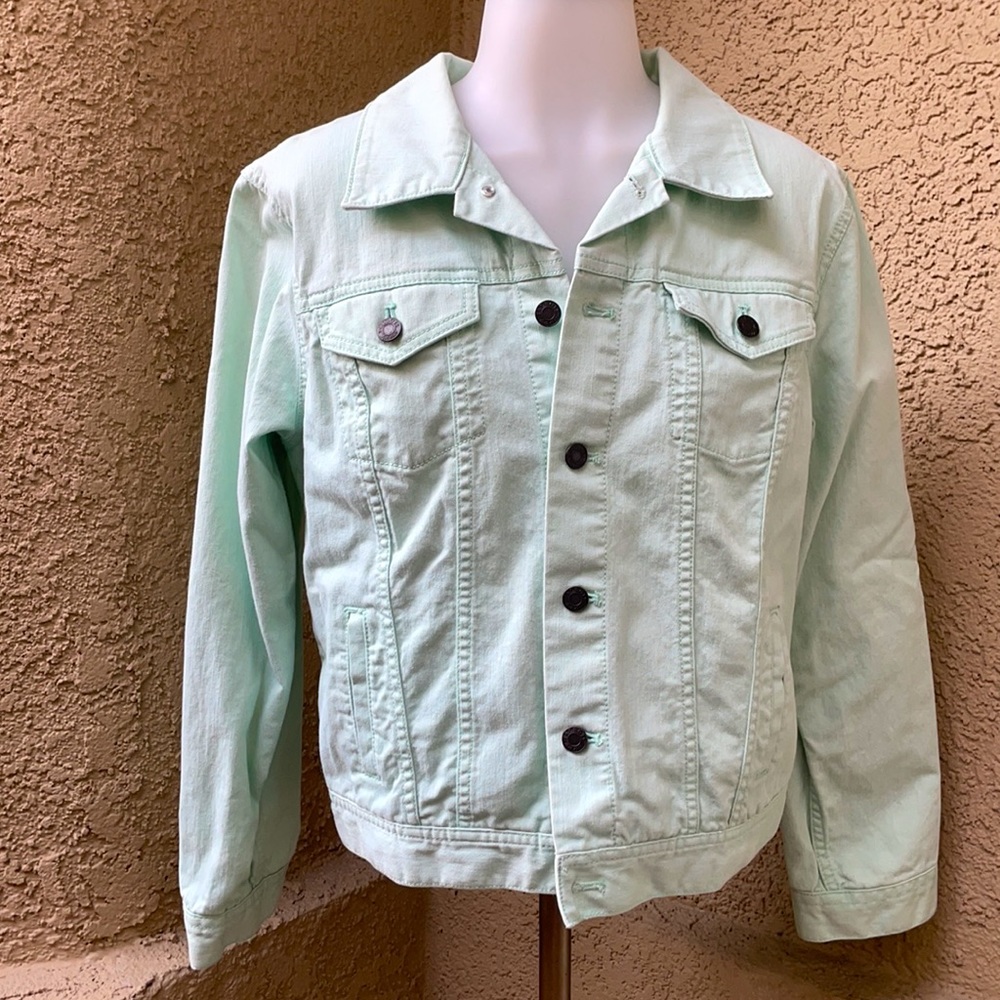 Vintage light mint Talbots jean jacket